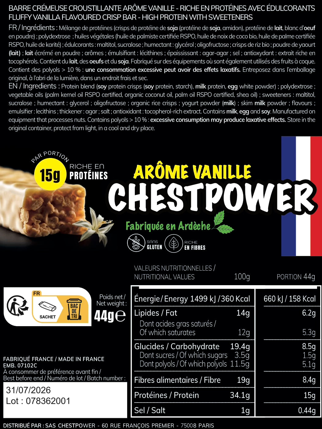 Barres protéinées Chocolat 🍫 Made in Ardèche 🇫🇷 🌿